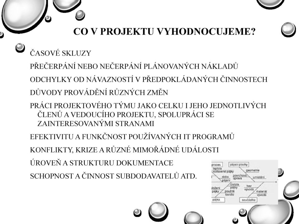 PROVÁDĚNÍ RŮZNÝCH ZMĚN PRÁCI PROJEKTOVÉHO TÝMU JAKO CELKU I JEHO JEDNOTLIVÝCH ČLENŮ A VEDOUCÍHO PROJEKTU,