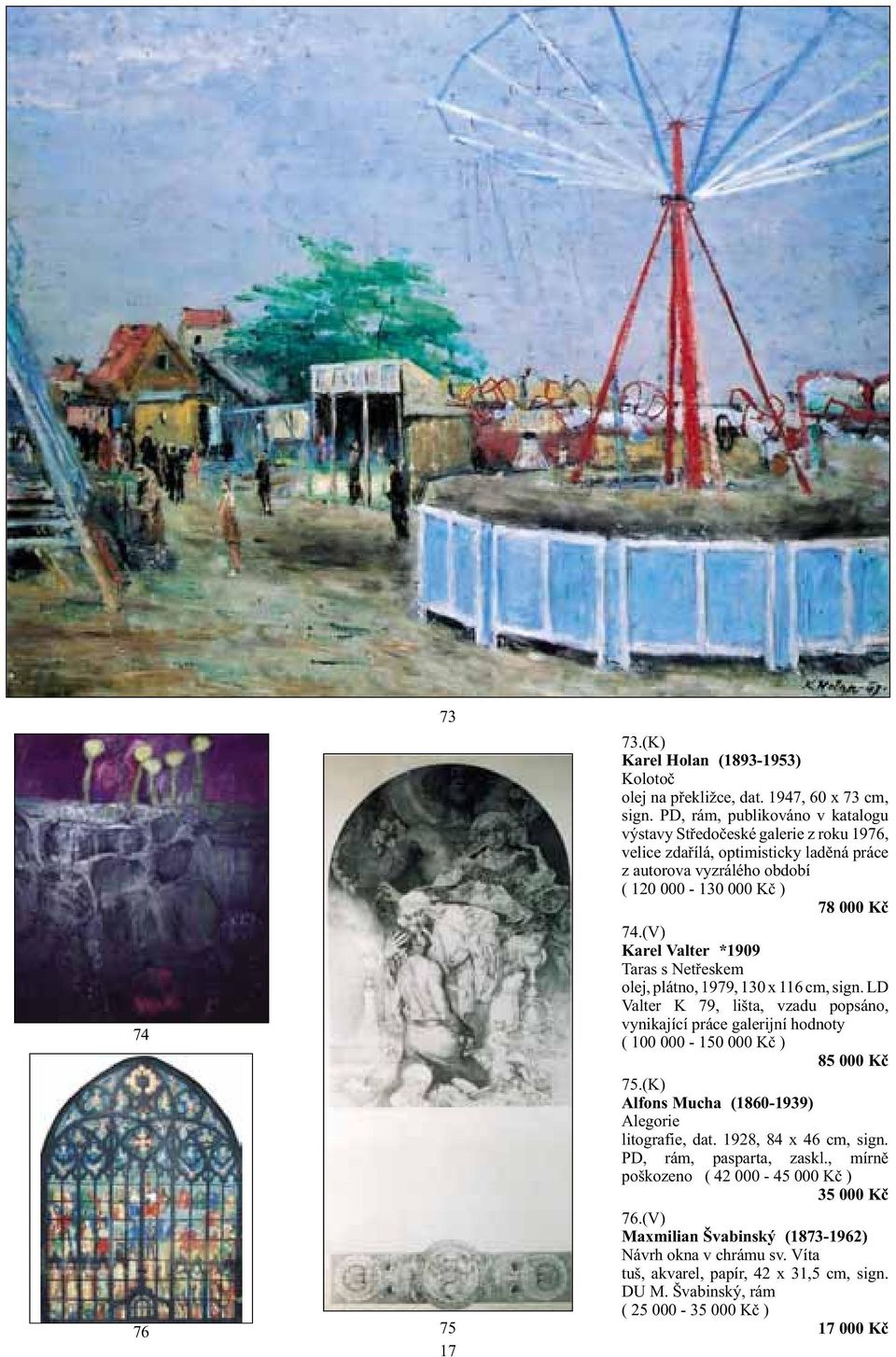 (V) Karel Valter *1909 Taras s Netřeskem olej, plátno, 1979, 130 x 116 cm, sign. LD Valter K 79, lišta, vzadu popsáno, vynikající práce galerijní hodnoty ( 100 000-150 000 Kč ) 85 000 Kč 75.