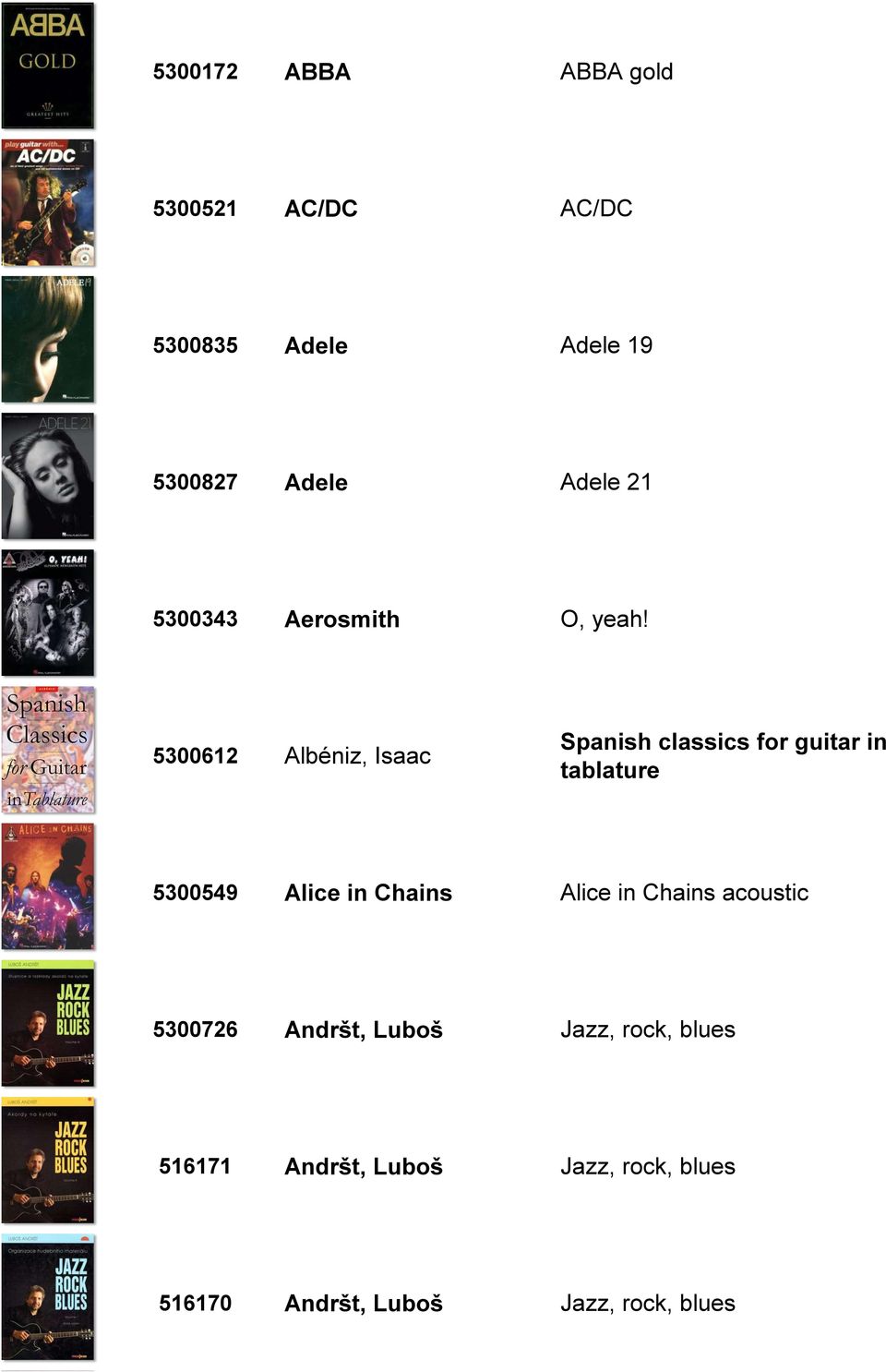 5300612 Albéniz, Isaac Spanish classics for guitar in tablature 5300549 Alice in