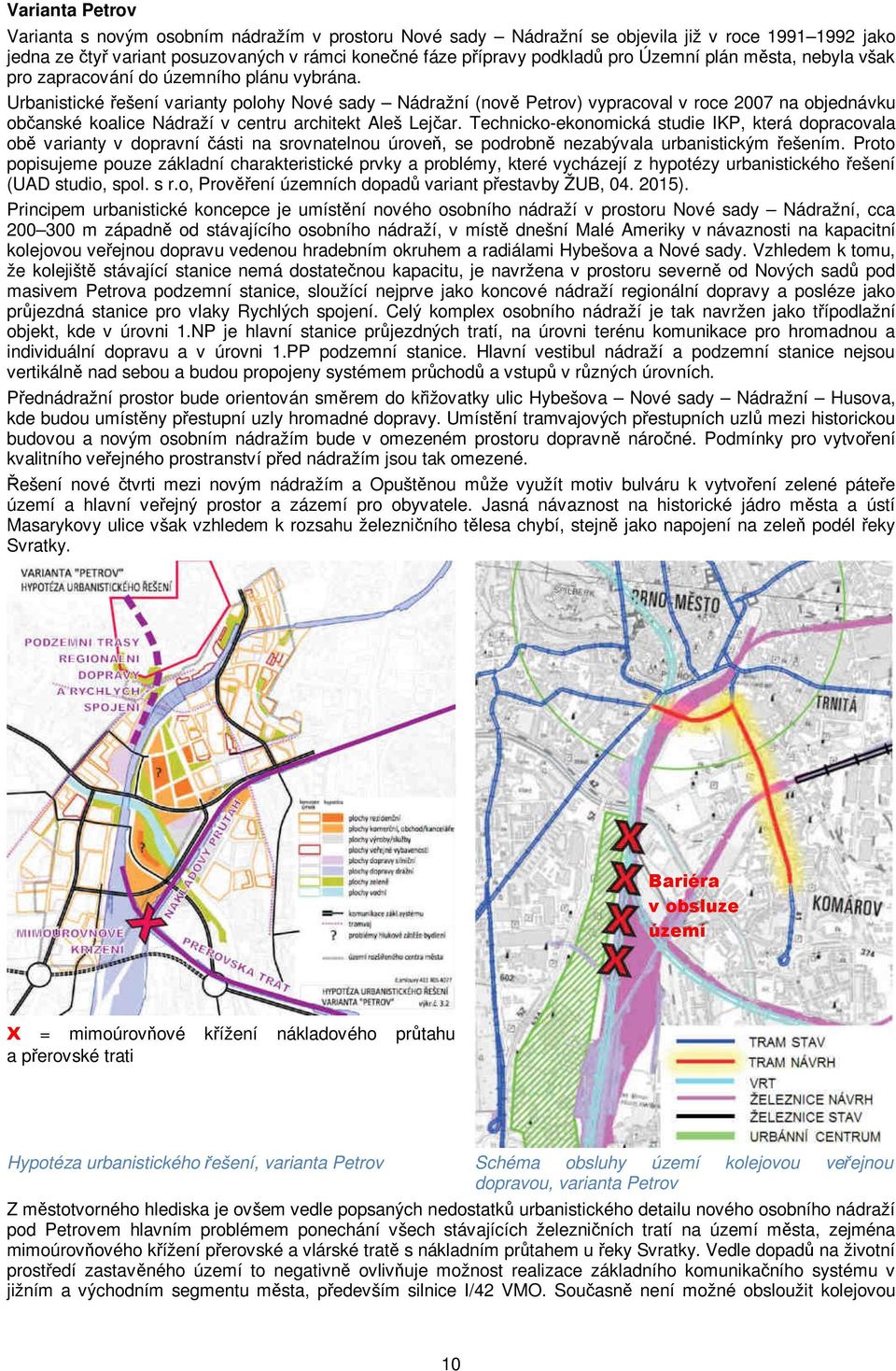 Urbanistické řešení varianty polohy Nové sady Nádražní (nově Petrov) vypracoval v roce 2007 na objednávku občanské koalice Nádraží v centru architekt Aleš Lejčar.