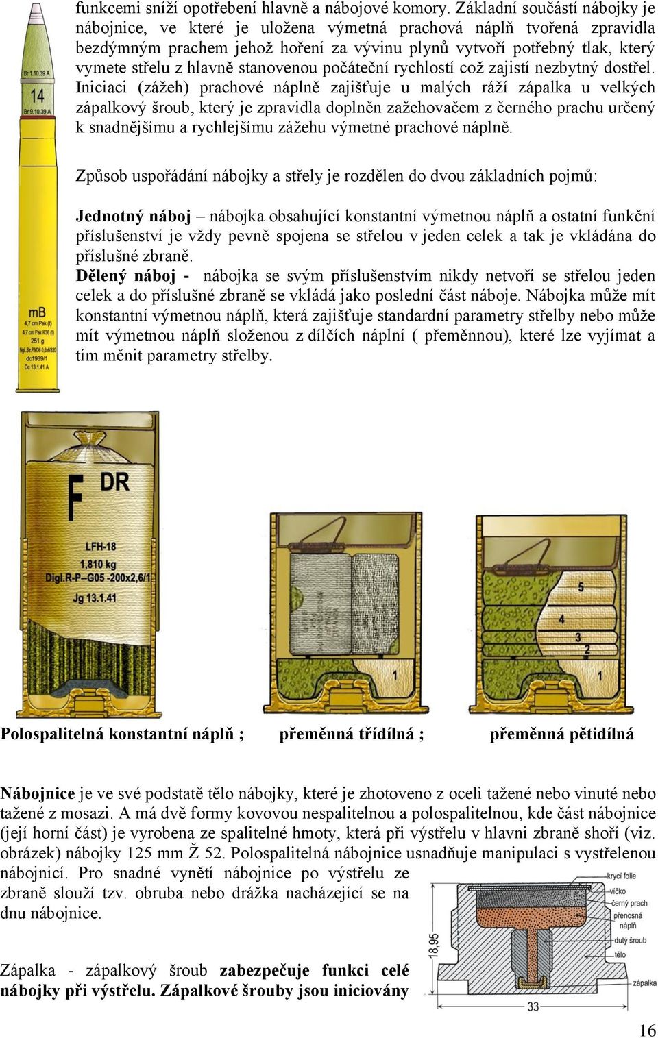 stanovenou počáteční rychlostí coţ zajistí nezbytný dostřel.