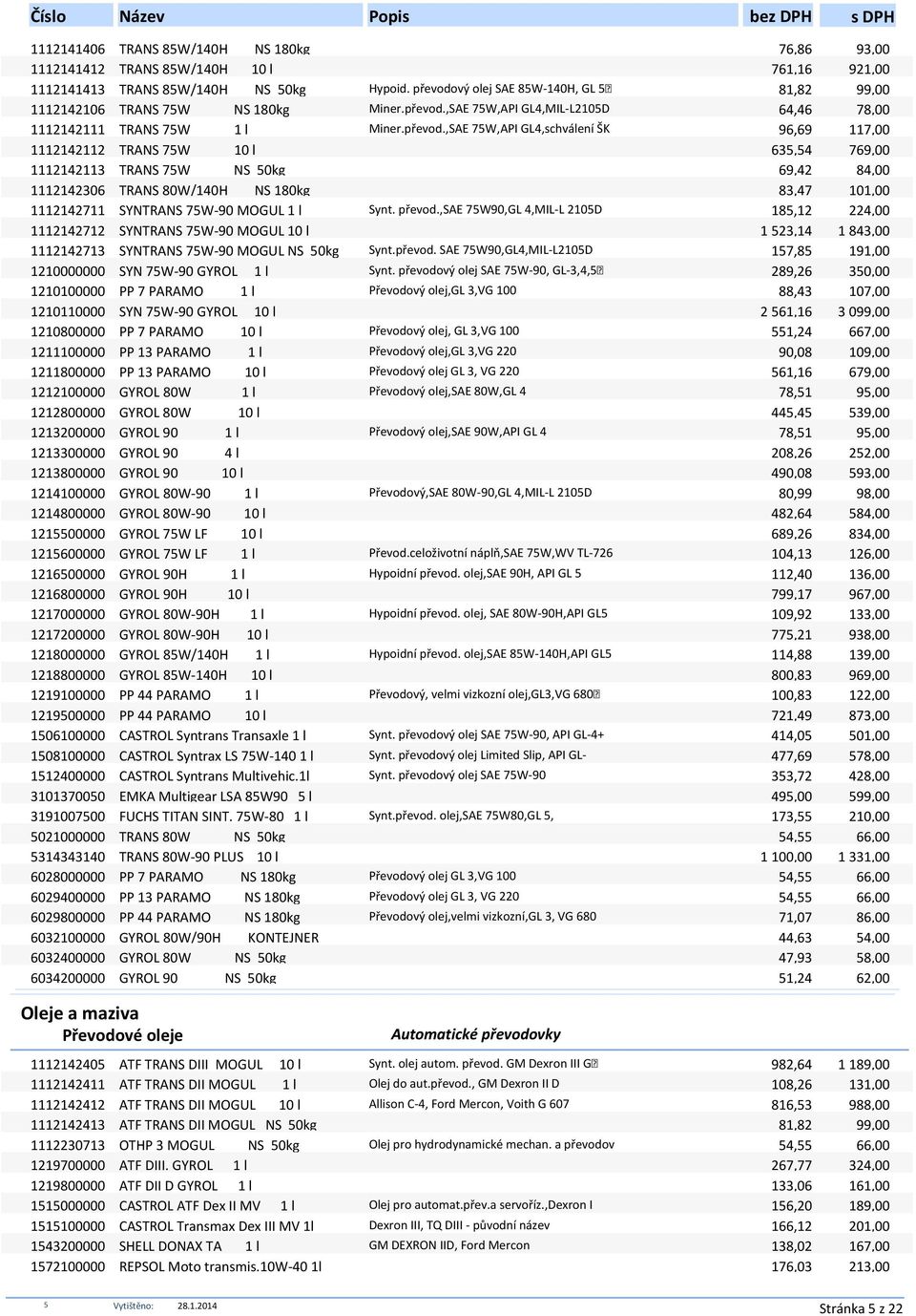 vý olej SAE 8W-140H, GL 81,82 99,00 1112142106 TRANS 7W NS 180kg Miner.převod.