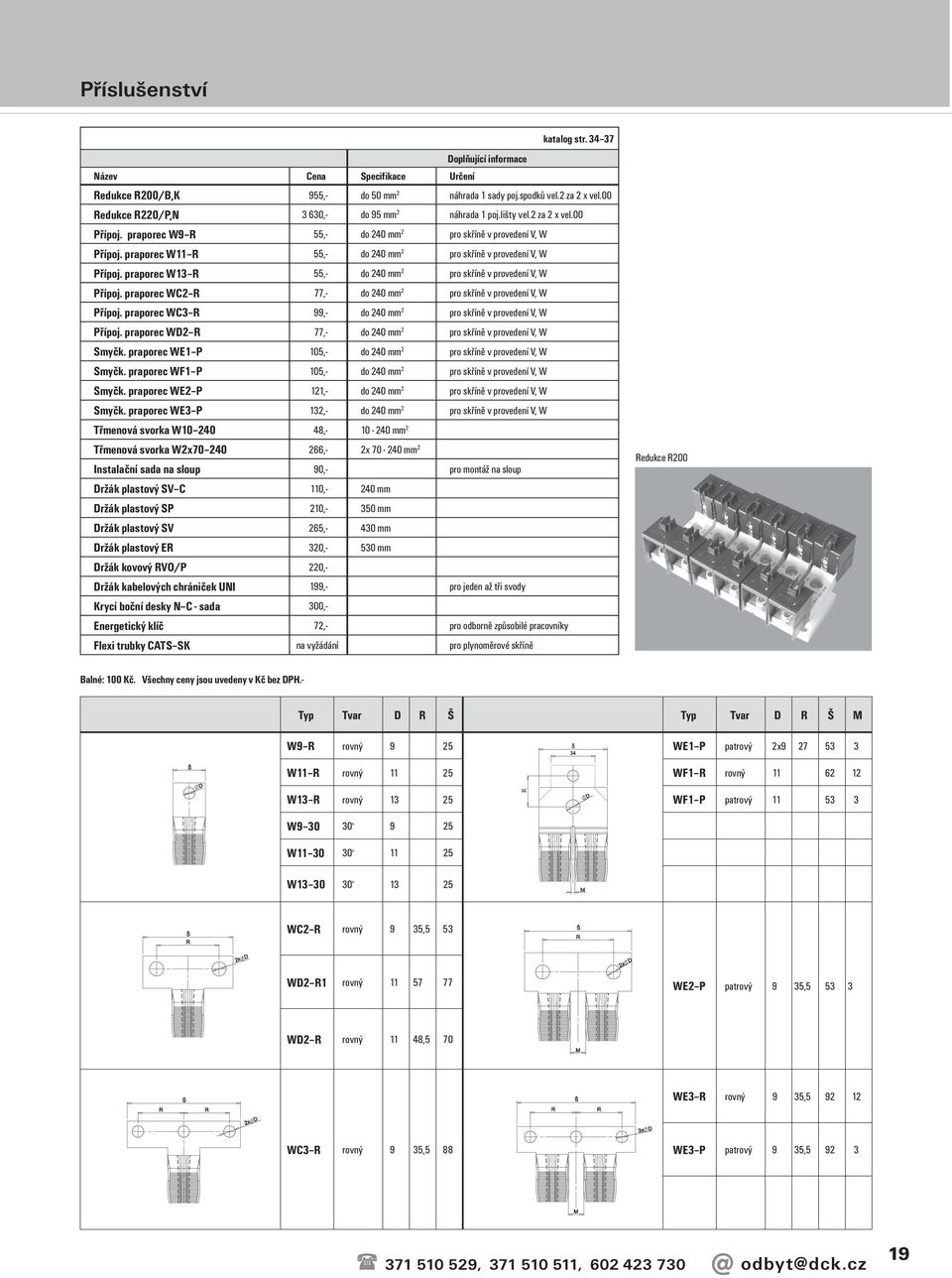 praporec W11 R 55,- do 240 mm 2 pro skříně v provedení V, W Přípoj. praporec W13 R 55,- do 240 mm 2 pro skříně v provedení V, W Přípoj.