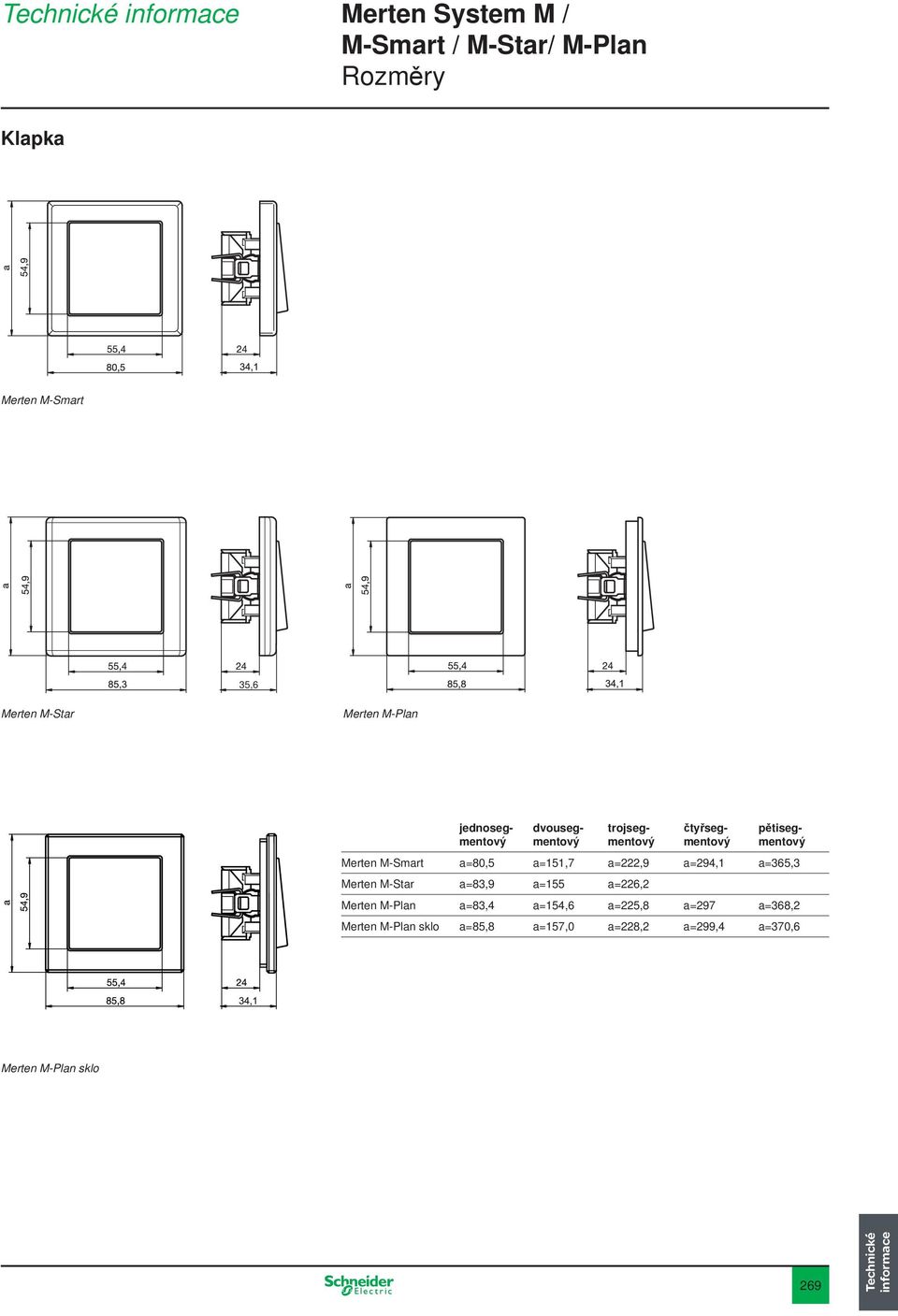 a=80,5 a=151,7 a=222,9 a=294,1 a=365,3 Merten M-Star a=83,9 a=155 a=226,2 Merten M-Plan a=83,4