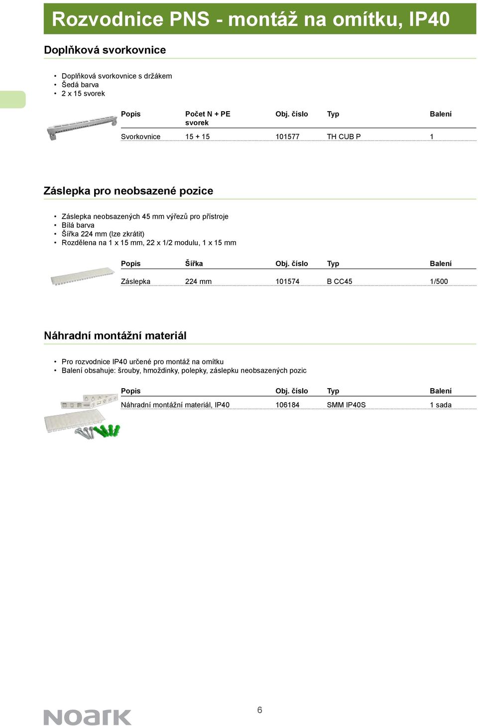 (lze zkrátit) Rozdělena na 1 x 15 mm, 22 x 1/2 modulu, 1 x 15 mm Popis šířka obj.