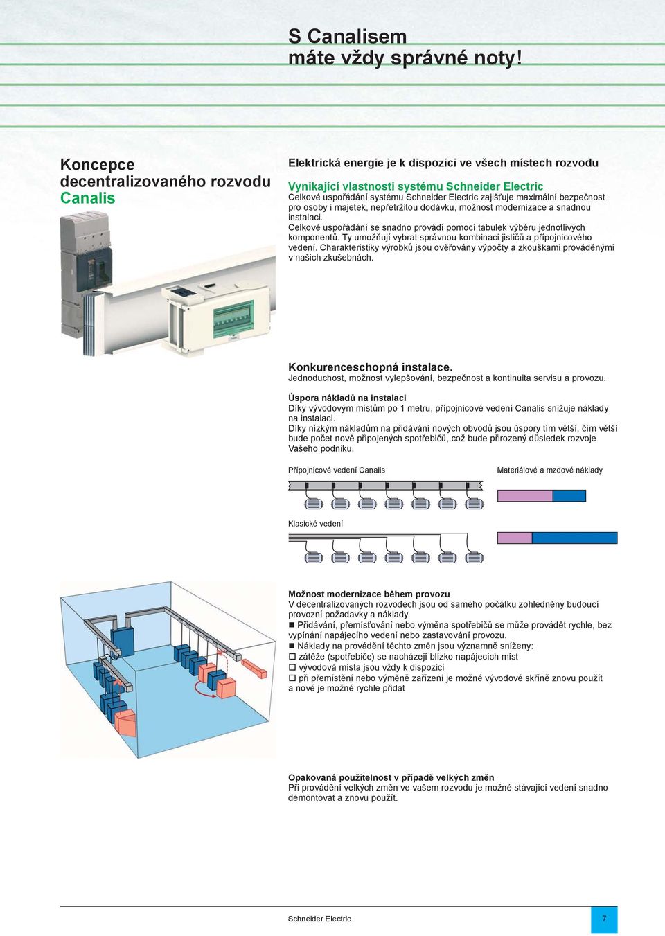 osoby i majetek, nepřetržitou dodávku, možnost modernizace a snadnou instalaci. Celkové uspořádání se snadno provádí pomocí tabulek výběru jednotlivých komponentů.