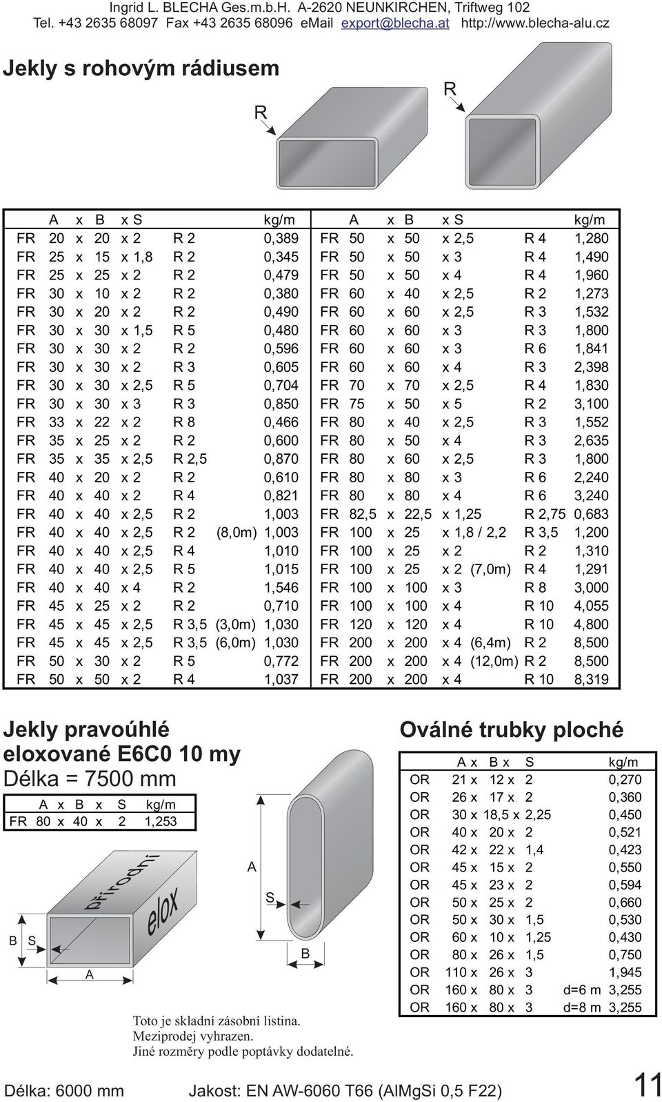 60 x 60 x 3 R 6 1,841 FR 30 x 30 x 2 R 3 0,605 FR 60 x 60 x 4 R 3 2,398 FR 30 x 30 x 2,5 R 5 0,704 FR 70 x 70 x 2,5 R 4 1,830 FR 30 x 30 x 3 R 3 0,850 FR 75 x 50 x 5 R 2 3,100 FR 33 x 22 x 2 R 8