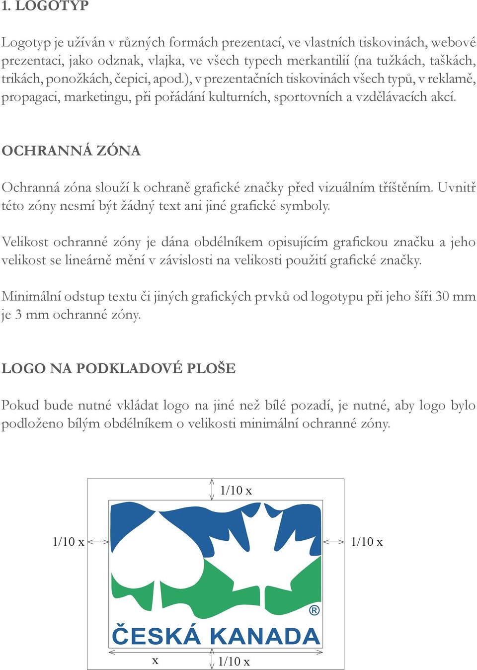 OCHRANNÁ ZÓNA Ochranná zóna slouží k ochraně grafické značky před vizuálním tříštěním. Uvnitř této zóny nesmí být žádný text ani jiné grafické symboly.