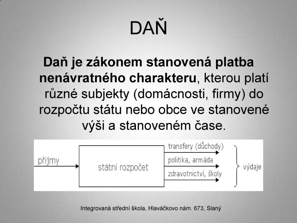 subjekty (domácnosti, firmy) do rozpočtu