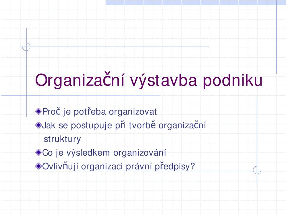 tvorbě organizační struktury Co je