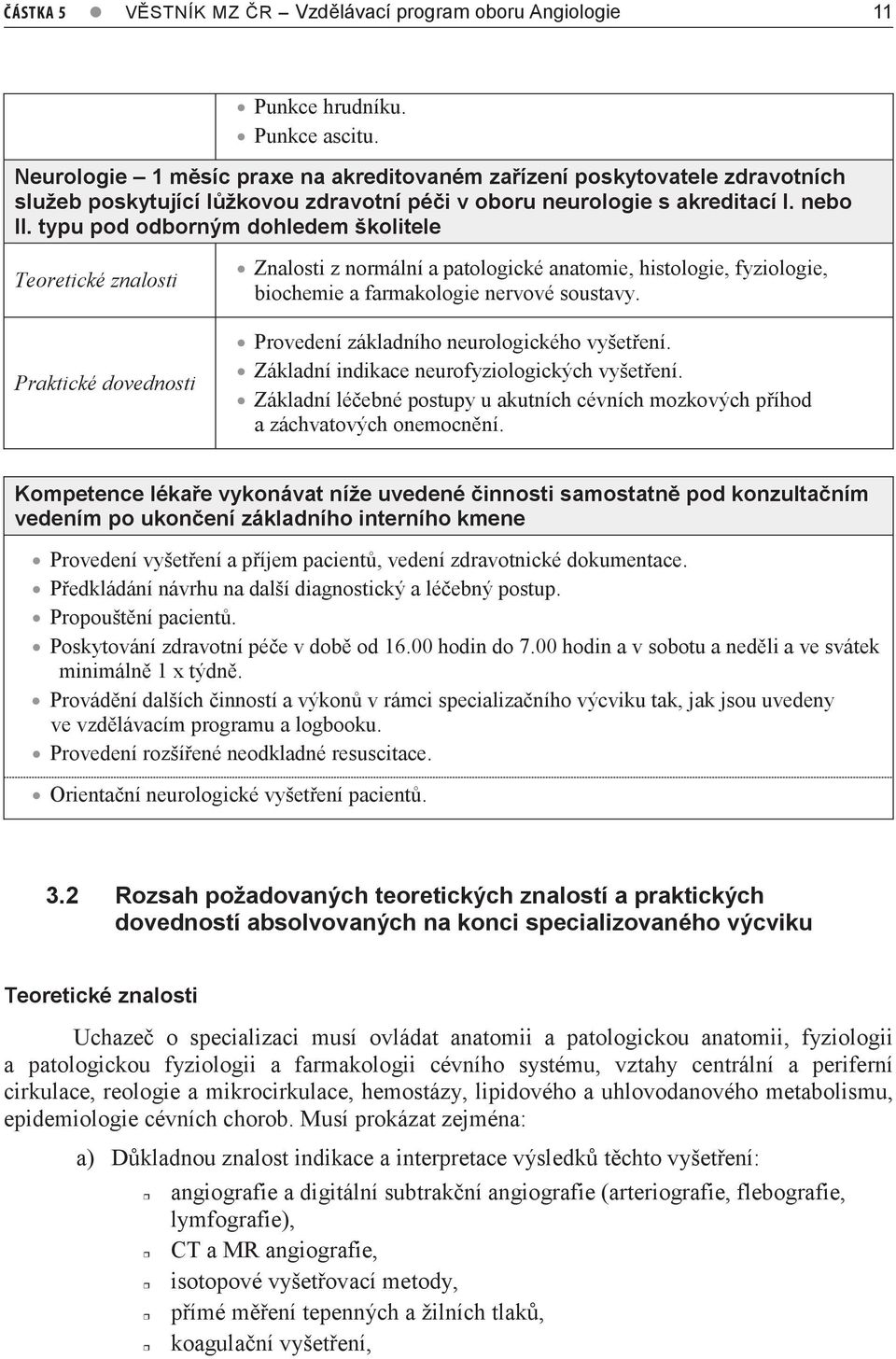 typu pod odborným dohledem školitele Teoretické znalosti Praktické dovednosti Znalosti z normální a patologické anatomie, histologie, fyziologie, biochemie a farmakologie nervové soustavy.