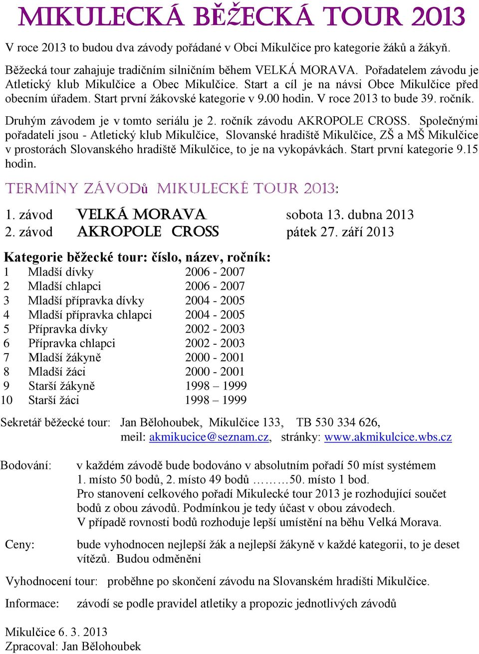 ročník. Druhým závodem je v tomto seriálu je 2. ročník závodu AKROPOLE CROSS.