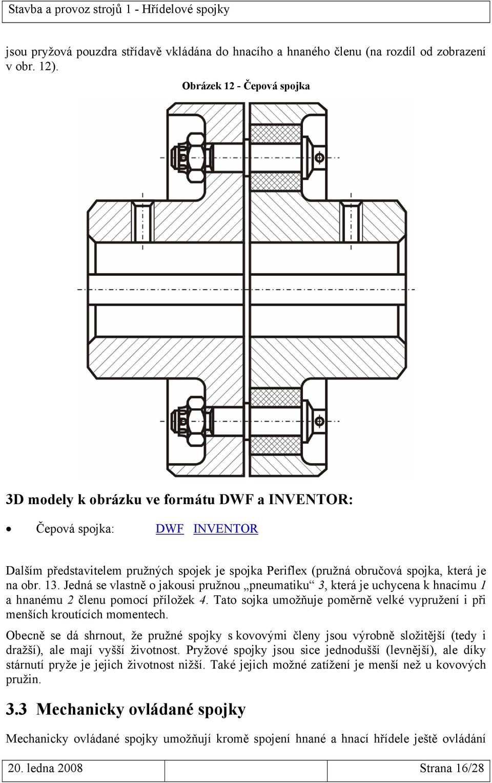 Stavba a provoz strojů 1 - Hřídelové spojky Distanční text - PDF Stažení  zdarma