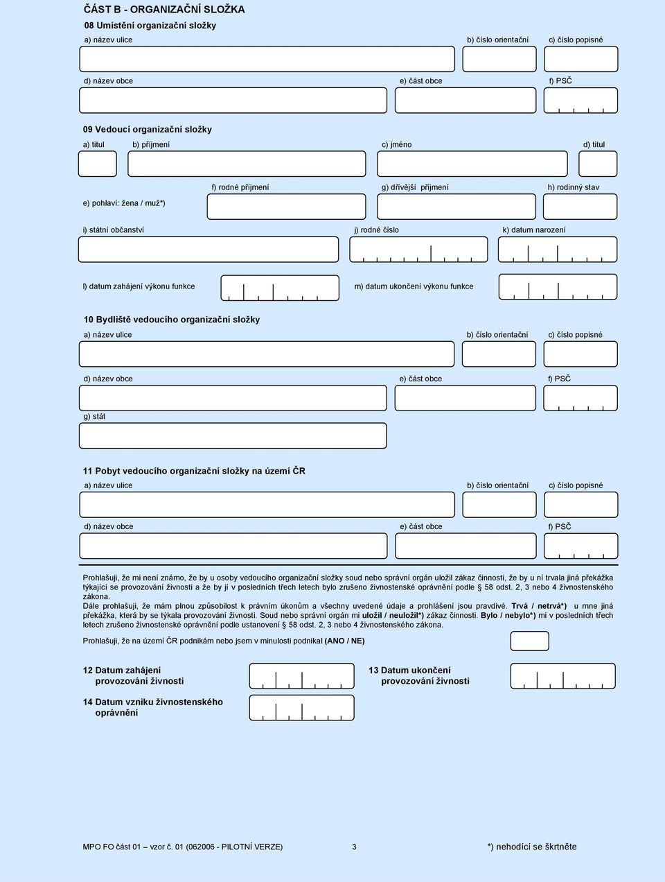 JEDNOTNÝ REGISTRAČNÍ FORMULÁŘ pro fyzické osoby - PDF Free Download