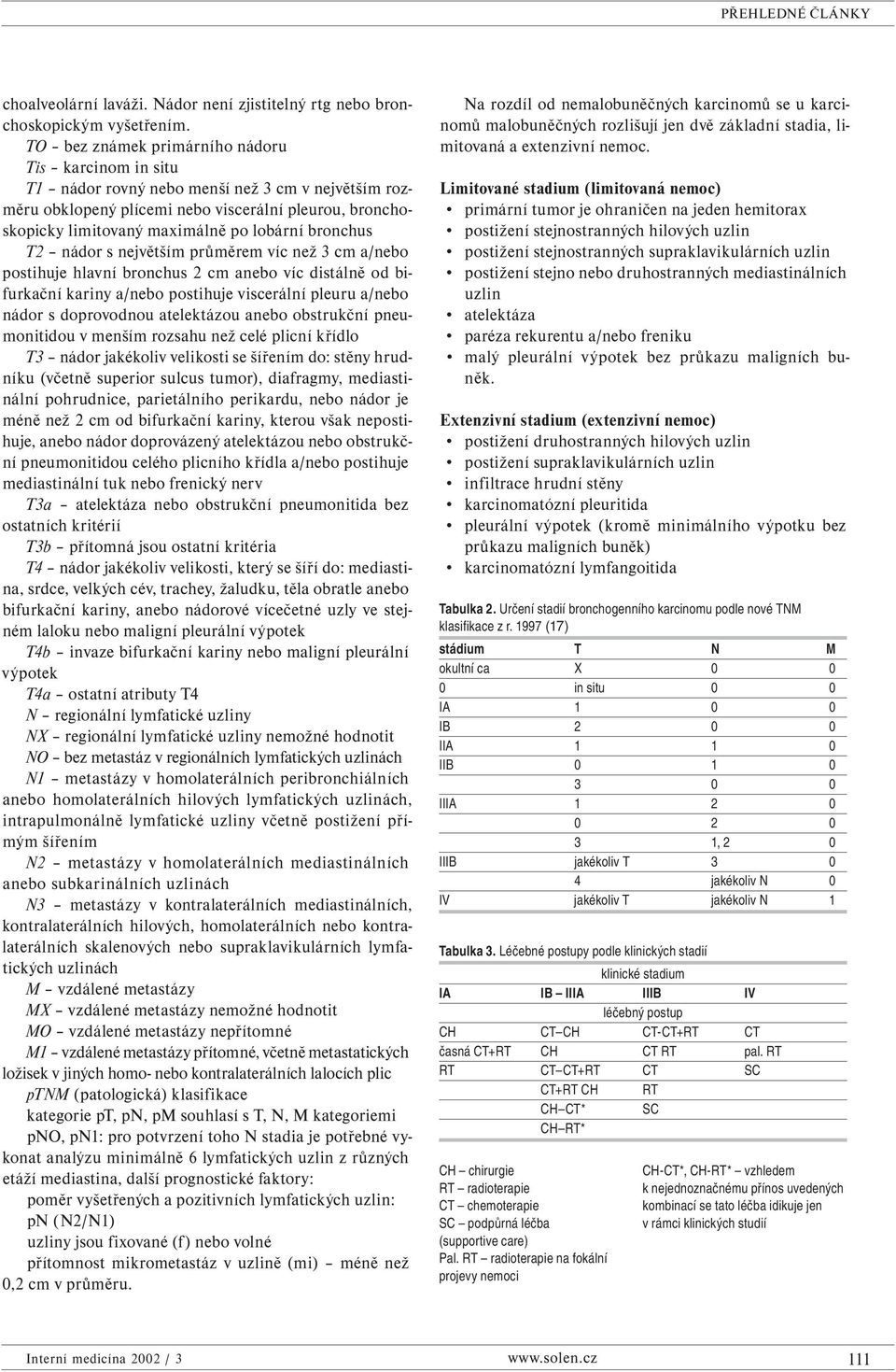 bronchus T2 nádor s největším průměrem víc než 3 cm a/nebo postihuje hlavní bronchus 2 cm anebo víc distálně od bifurkační kariny a/nebo postihuje viscerální pleuru a/nebo nádor s doprovodnou