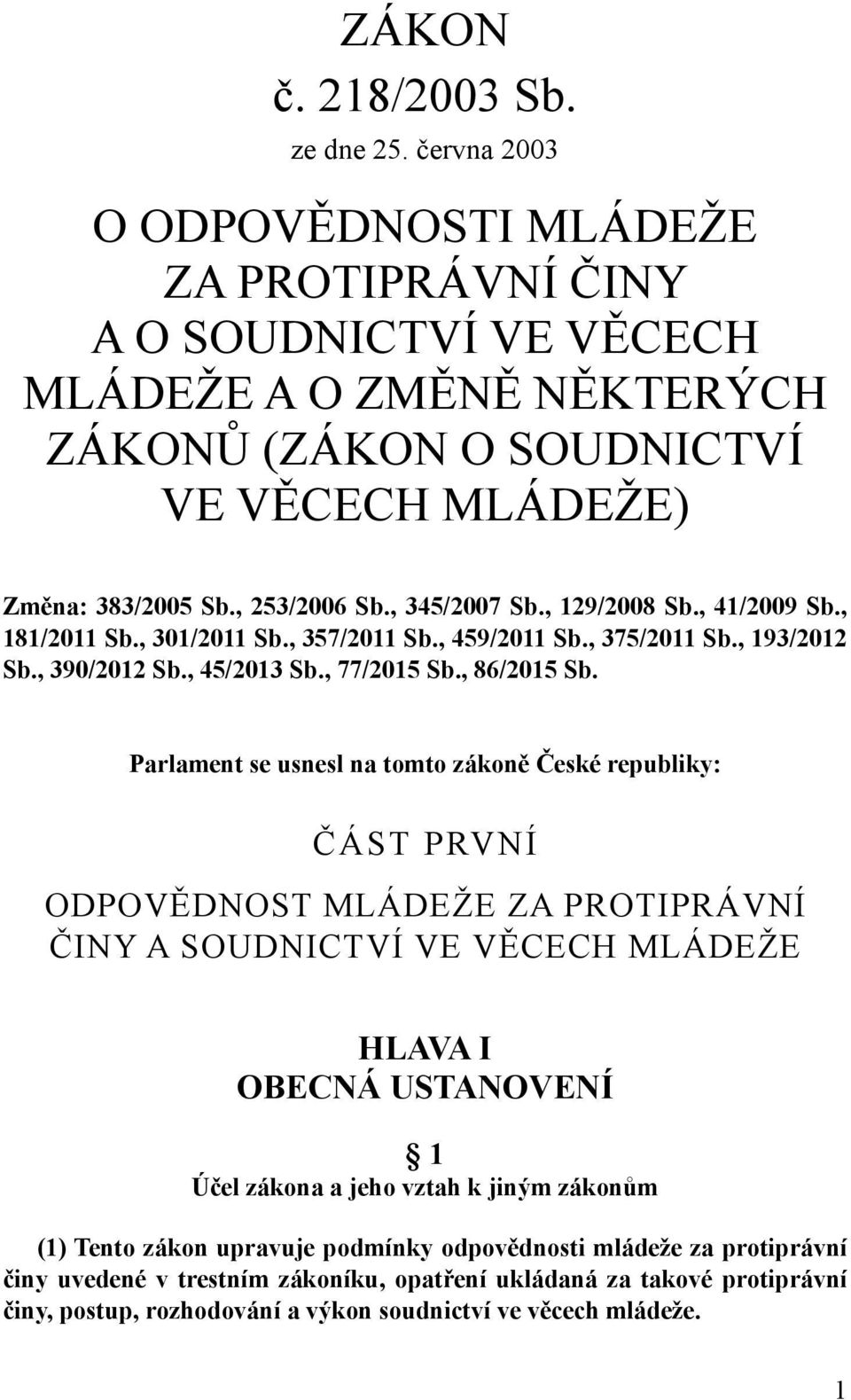 , 345/2007 Sb., 129/2008 Sb., 41/2009 Sb., 181/2011 Sb., 301/2011 Sb., 357/2011 Sb., 459/2011 Sb., 375/2011 Sb., 193/2012 Sb., 390/2012 Sb., 45/2013 Sb., 77/2015 Sb., 86/2015 Sb.