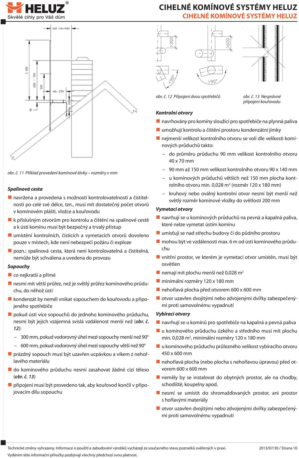 kontrolních, čisticích a vymetacích otvorů dovoleno pouze v místech, kde není nebezpečí požáru či exploze pozn.