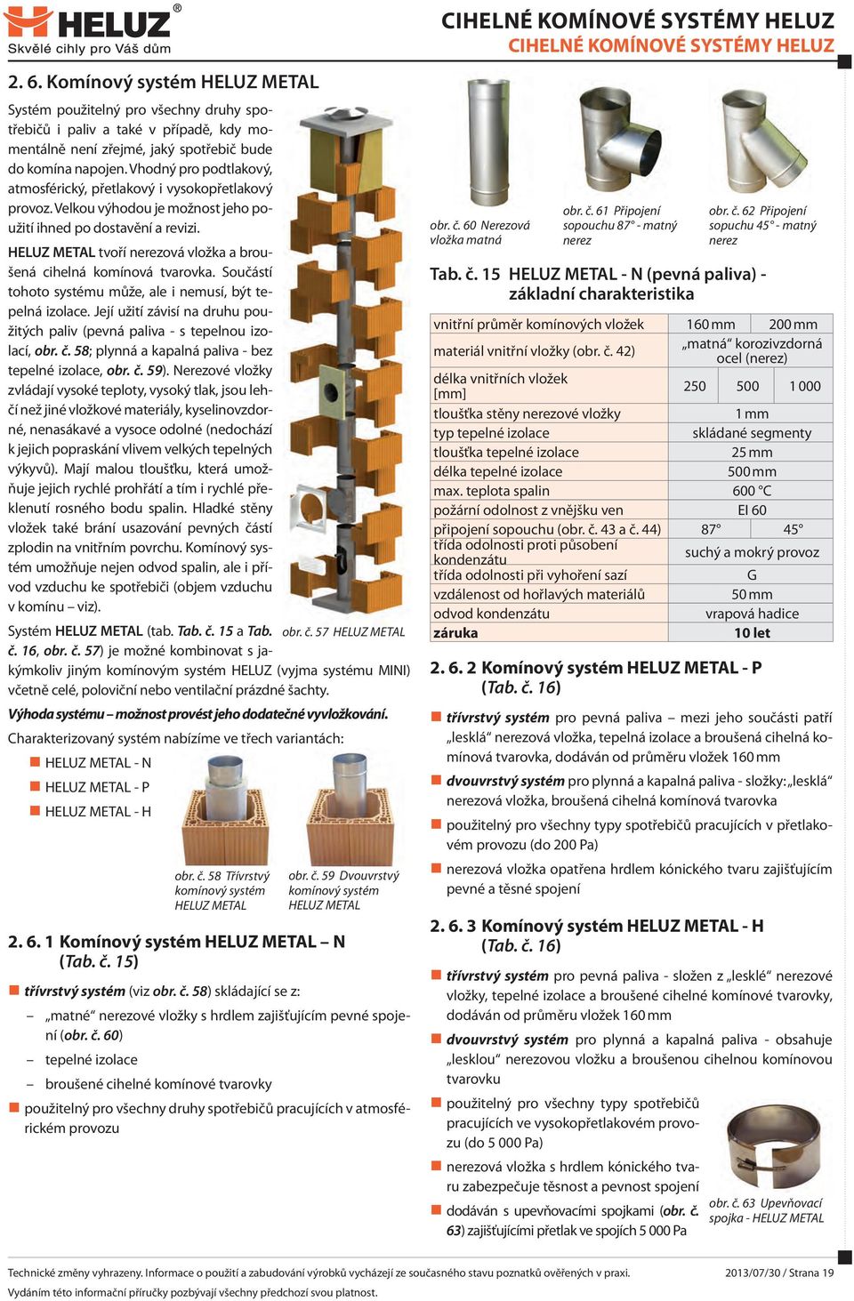 HELUZ METAL tvoří nerezová vložka a broušená cihelná komínová tvarovka. Součástí tohoto systému může, ale i nemusí, být tepelná izolace.