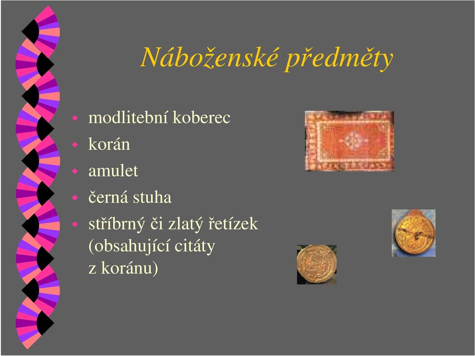 amulet černá stuha stříbrný