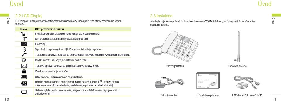 Mimo signál: telefon nepfiijímá Ïádn signál sítû. Roaming. Vyzvánûní zapnuto (Jiné : Podsvícení displeje zapnuto). Telefon se pouïívá: zobrazí se pfii pobíhajícím hovoru nebo pfii vyvû eném sluchátku.
