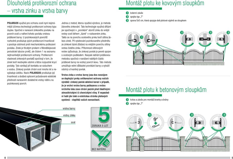 U pozinkovaných povrchů rozhodně prodlužuje jejich protikorozní trvanlivost a posiluje odolnost proti mechanickému poškození povlaku.