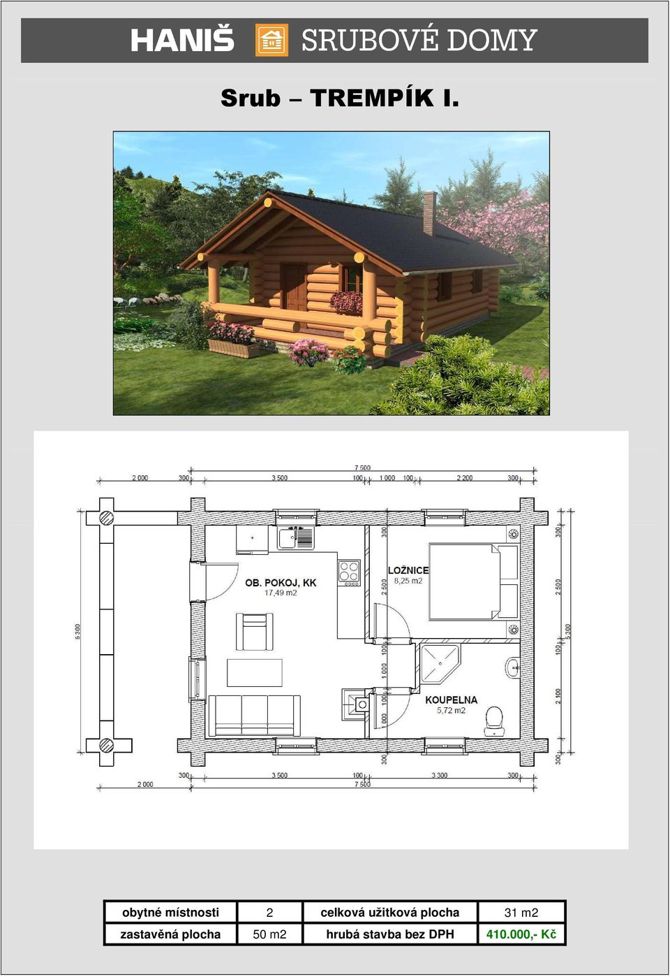 užitková plocha 31 m2