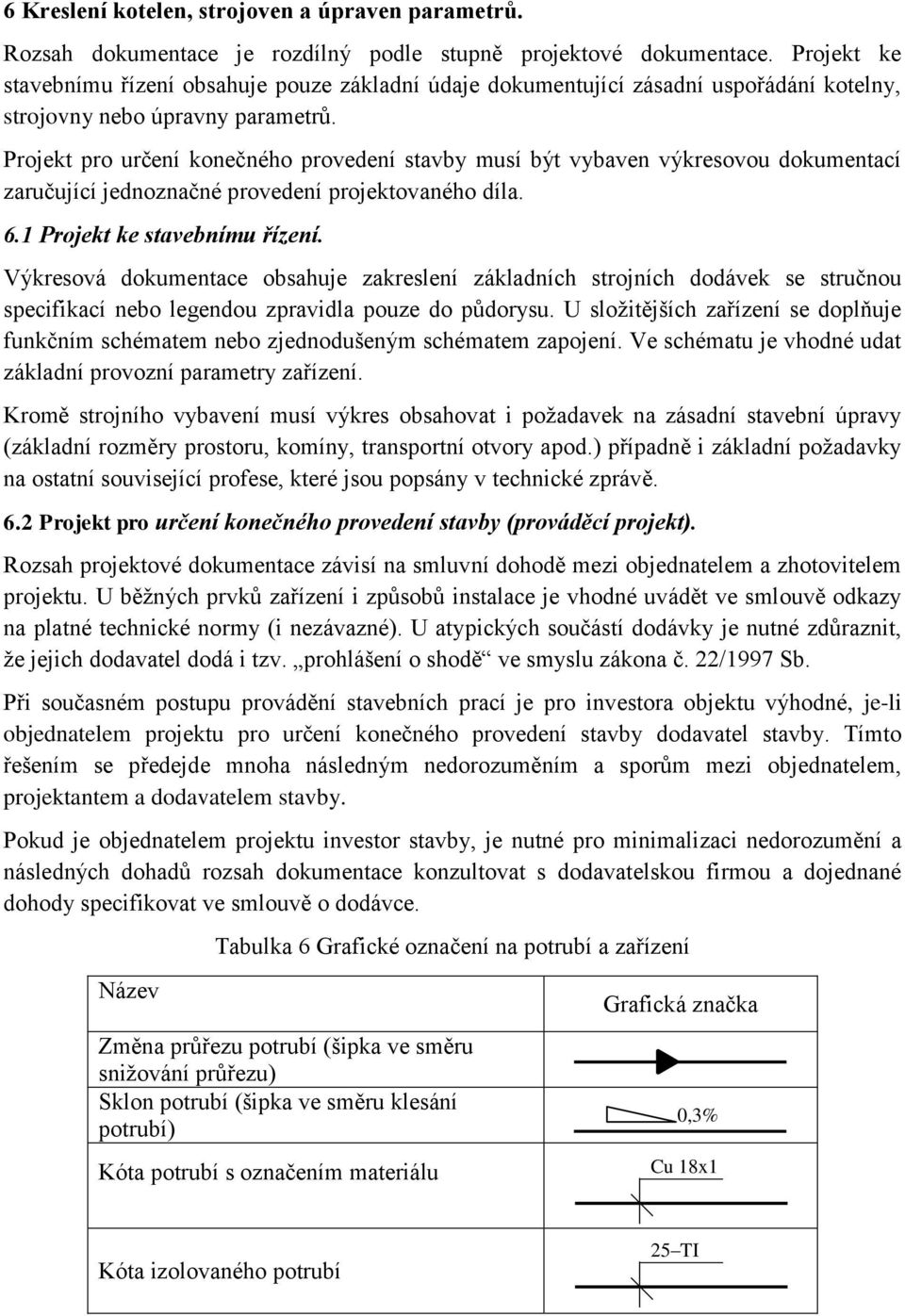 Projekt pro určení konečného provedení stavby musí být vybaven výkresovou dokumentací zaručující jednoznačné provedení projektovaného díla. 6.1 Projekt ke stavebnímu řízení.