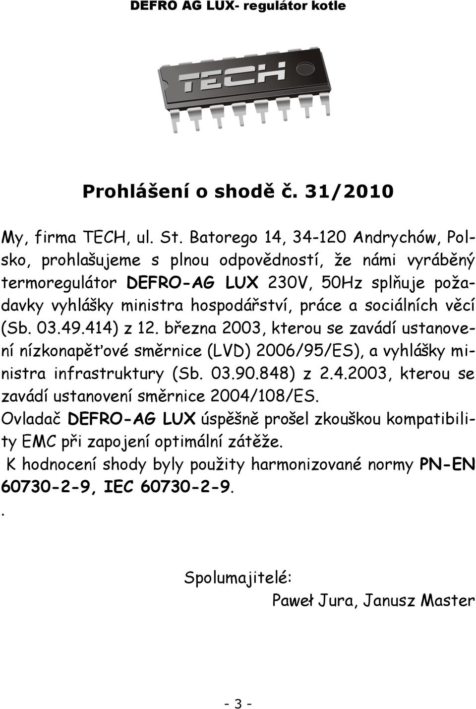 hospodářství, práce a sociálních věcí (Sb. 03.49.414) z 12.