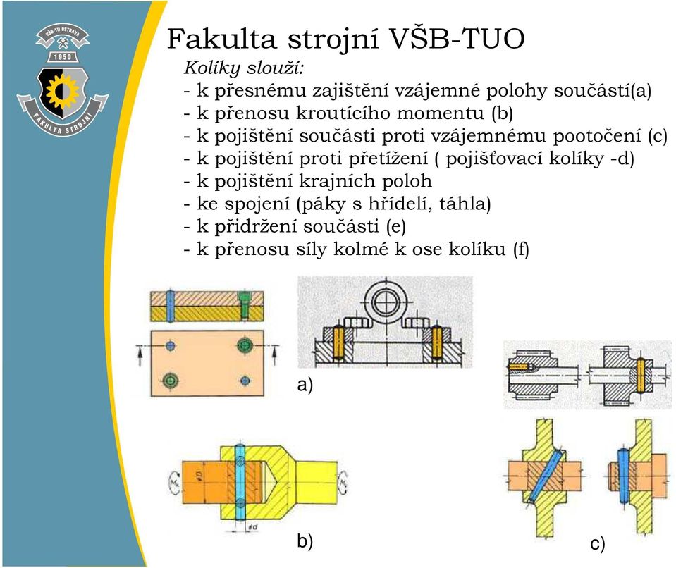 Přednáška č.12 Čepy, kolíky, zděře, pružiny - PDF Stažení zdarma