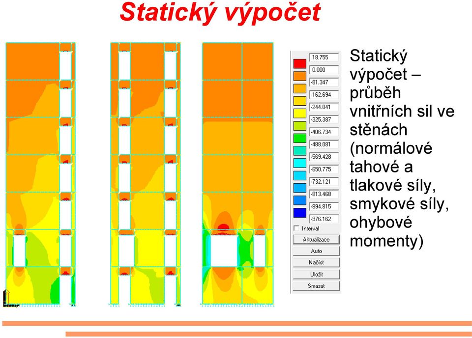 stěnách (normálové tahové a