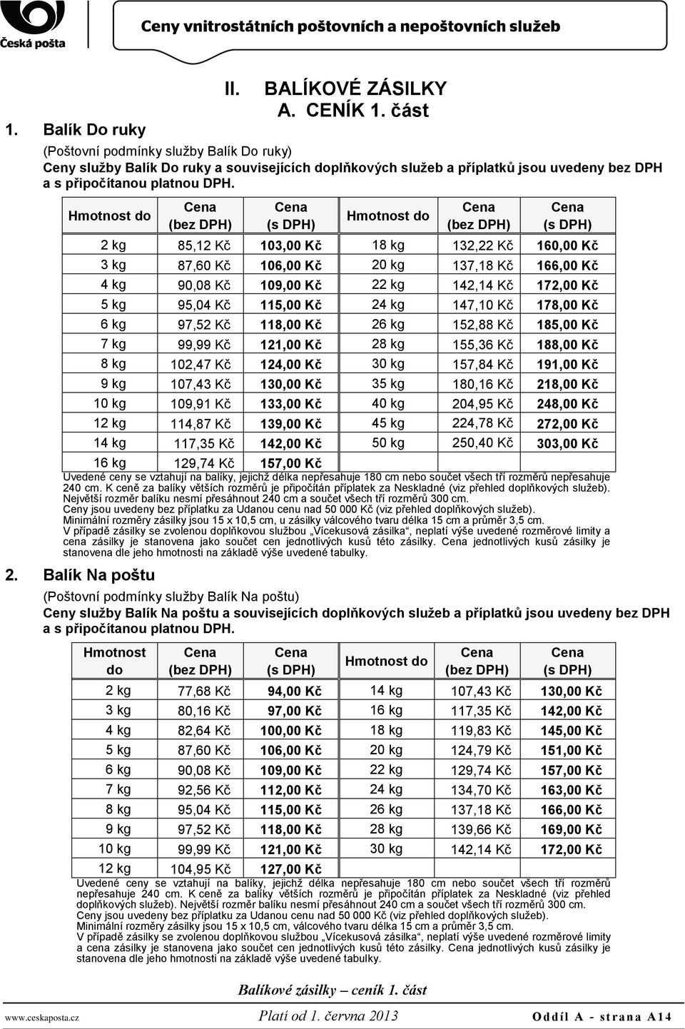 142,14 Kč 172,00 Kč 5 kg 95,04 Kč 115,00 Kč 24 kg 147,10 Kč 178,00 Kč 6 kg 97,52 Kč 118,00 Kč 26 kg 152,88 Kč 185,00 Kč 7 kg 99,99 Kč 121,00 Kč 28 kg 155,36 Kč 188,00 Kč 8 kg 102,47 Kč 124,00 Kč 30