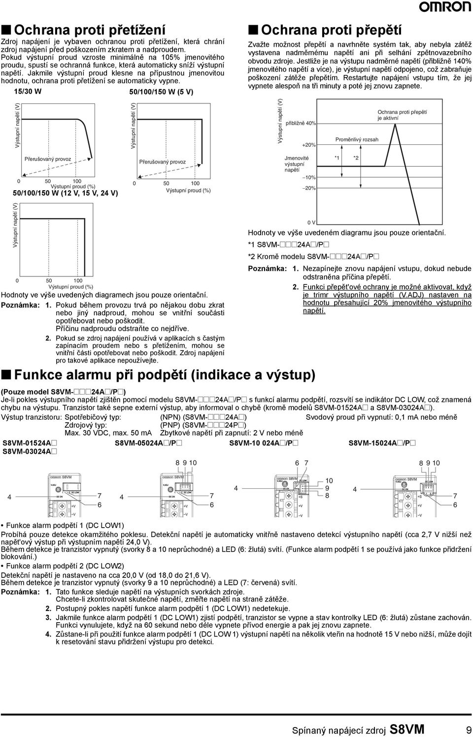 Jakmile výstupní proud klesne na přípustnou jmenovitou hodnotu, ochrana proti přetížení se automaticky vypne.