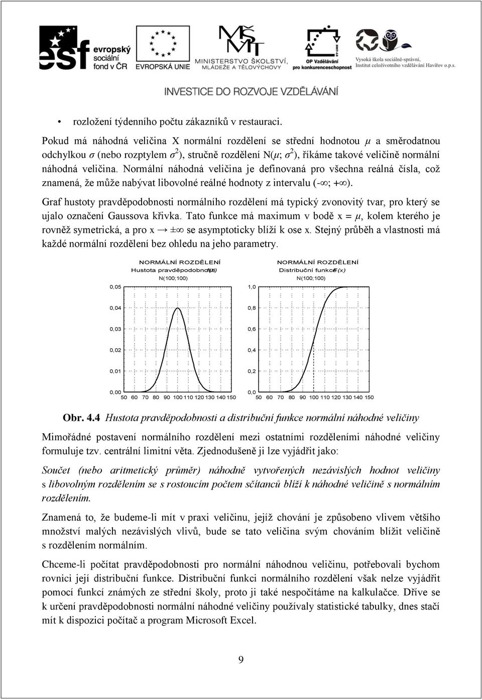 Normální náhodná veličina je definovaná pro všechna reálná čísla, což znamená, že může nabývat libovolné reálné hodnoty z intervalu (- ; + ).