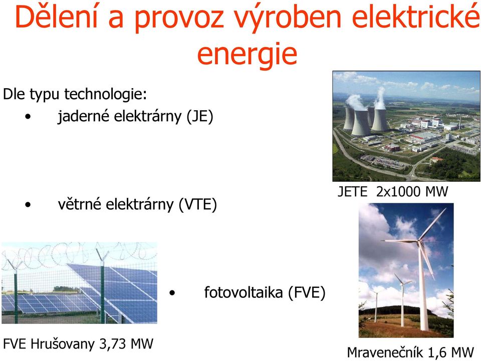 větrné elektrárny (VTE) JETE 2x1000 MW