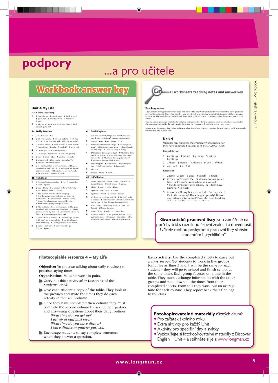 rozdílnou úrovní znalostí a dovedností. Učitelé mohou poskytnout pracovní listy slabším studentům i rychlíkům.
