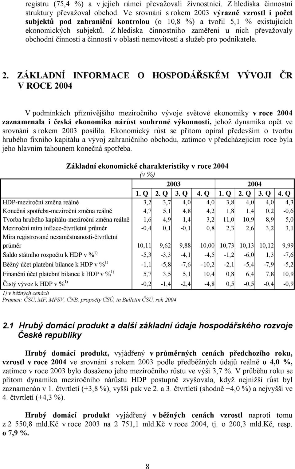 Z hlediska činnostního zaměření u nich převažovaly obchodní činnosti a činnosti v oblasti nemovitostí a služeb pro podnikatele. 2.