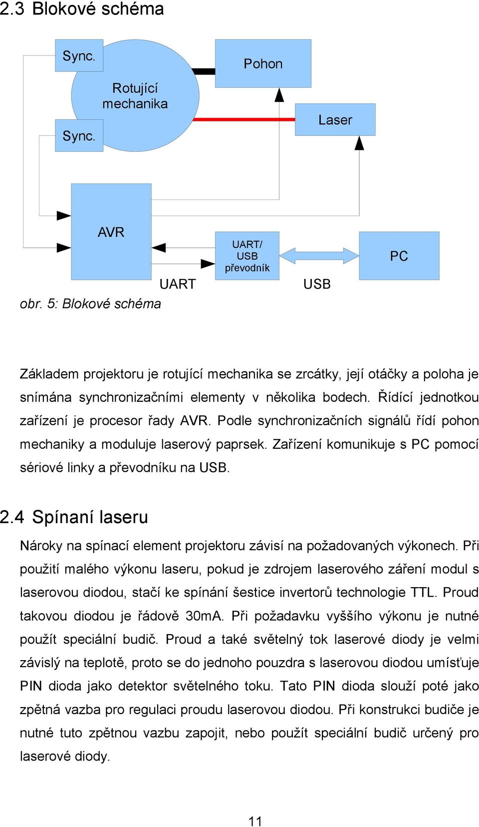 Řídící jednotkou zařízení je procesor řady AVR. Podle synchronizačních signálů řídí pohon mechaniky a moduluje laserový paprsek. Zařízení komunikuje s PC pomocí sériové linky a převodníku na USB. 2.