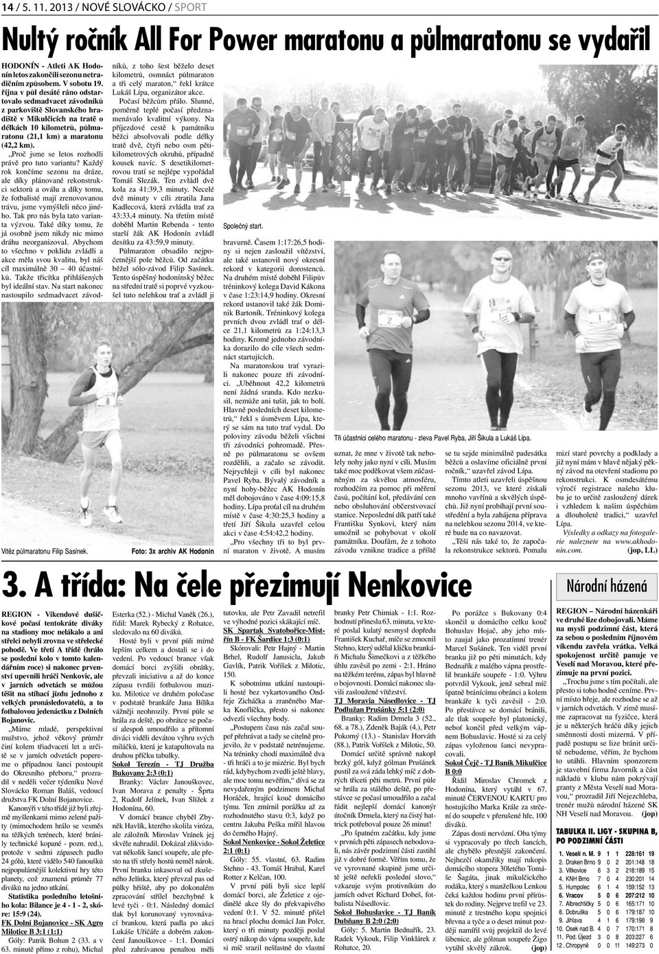 října v půl desáté ráno odstartovalo sedmadvacet závodníků z parkoviště Slovanského hradiště v Mikulčicích na tratě o délkách 10 kilometrů, půlmaratonu (21,1 km) a maratonu (42,2 km).
