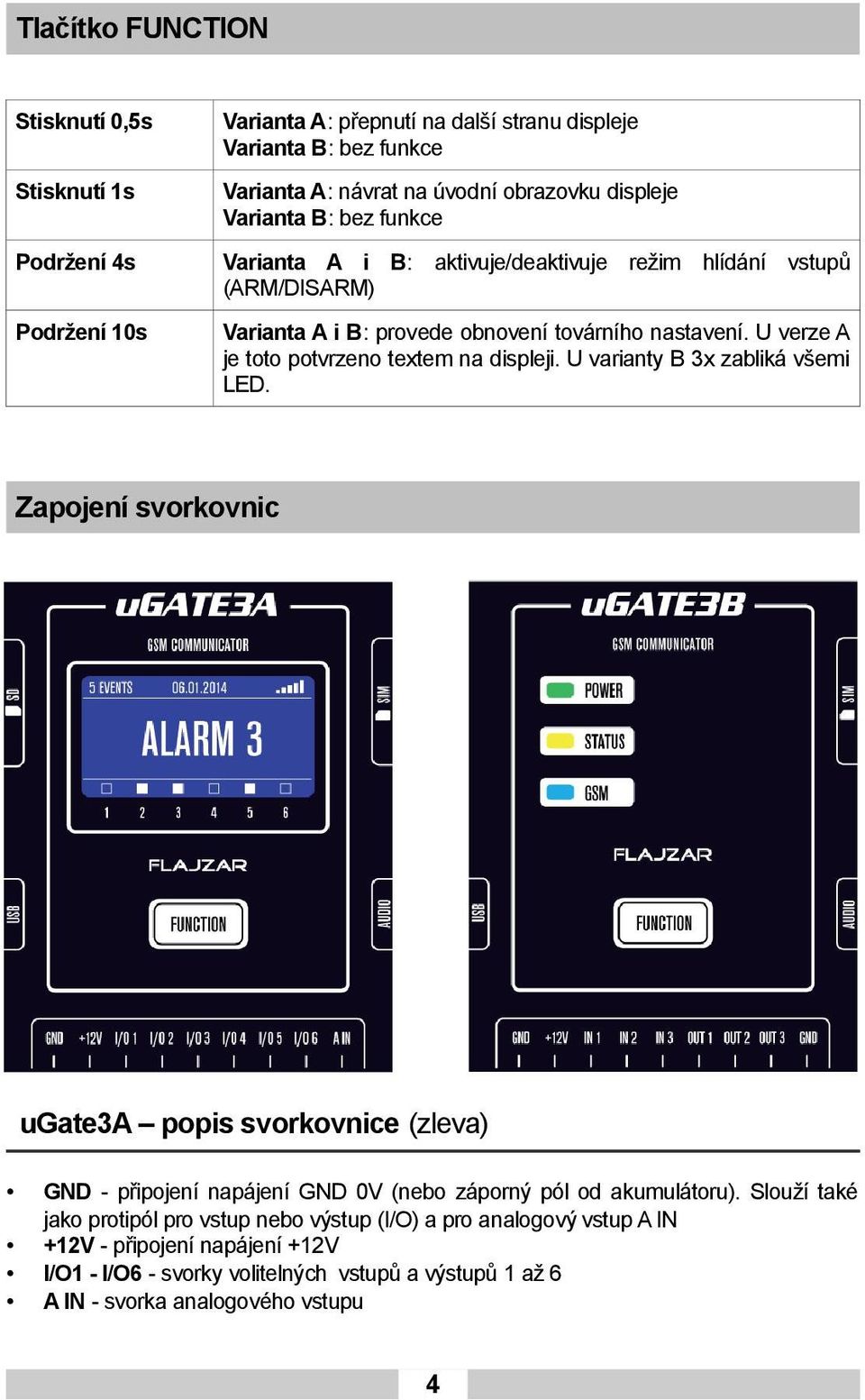 U verze A je toto potvrzeno textem na displeji. U varianty B 3x zabliká všemi LED.