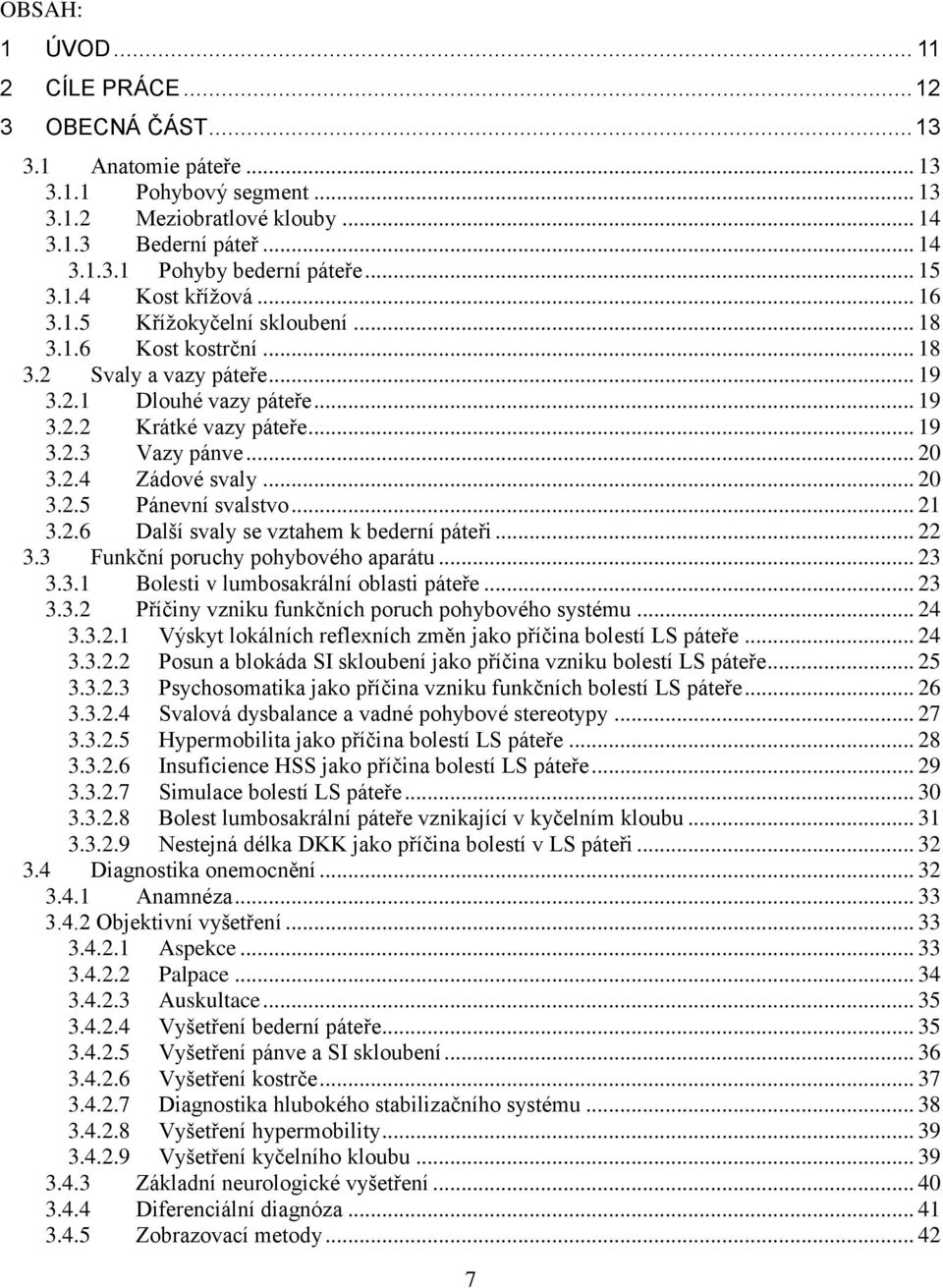 .. 20 3.2.4 Zádové svaly... 20 3.2.5 Pánevní svalstvo... 21 3.2.6 Další svaly se vztahem k bederní páteři... 22 3.3 Funkční poruchy pohybového aparátu... 23 3.3.1 Bolesti v lumbosakrální oblasti páteře.