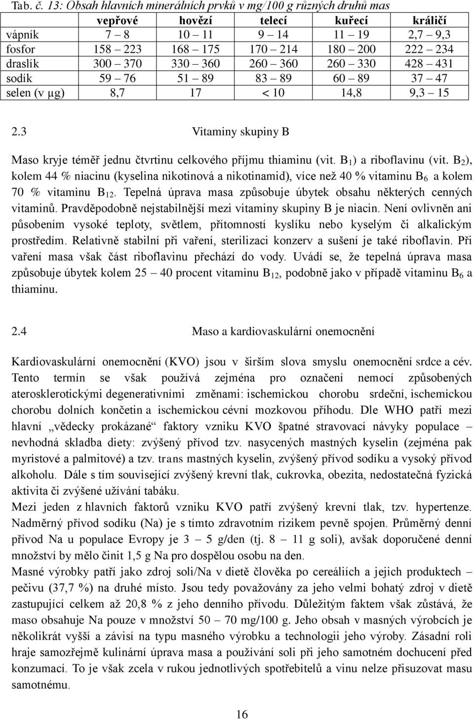 370 330 360 260 360 260 330 428 431 sodík 59 76 51 89 83 89 60 89 37 47 selen (v µg) 8,7 17 < 10 14,8 9,3 15 2.3 Vitaminy skupiny B Maso kryje téměř jednu čtvrtinu celkového příjmu thiaminu (vit.