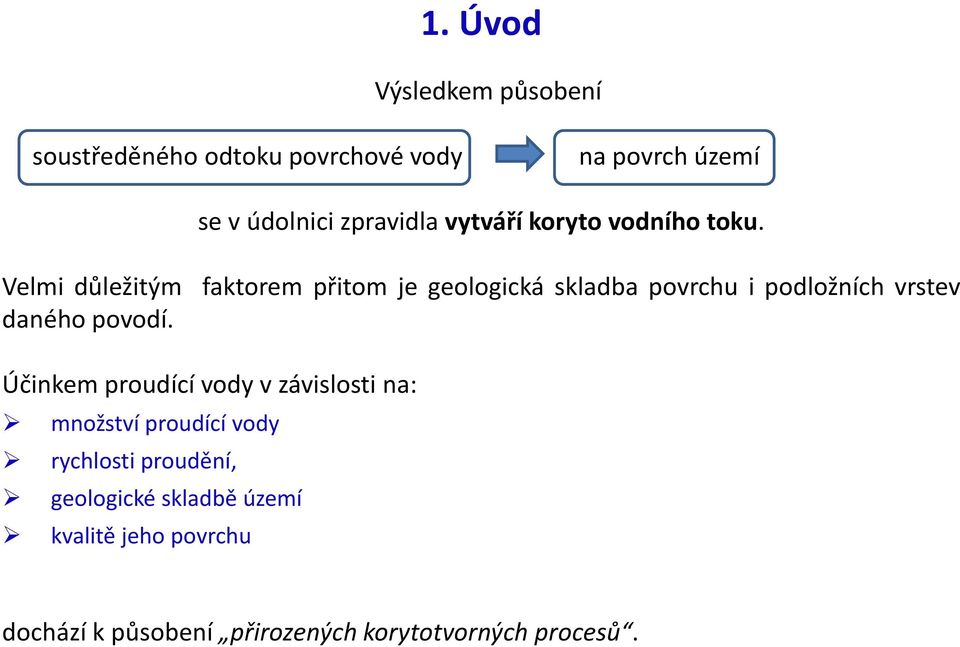 Velmi ůležitým faktorem přitom je geologická sklaba povrchu i položních vrstev aného povoí.