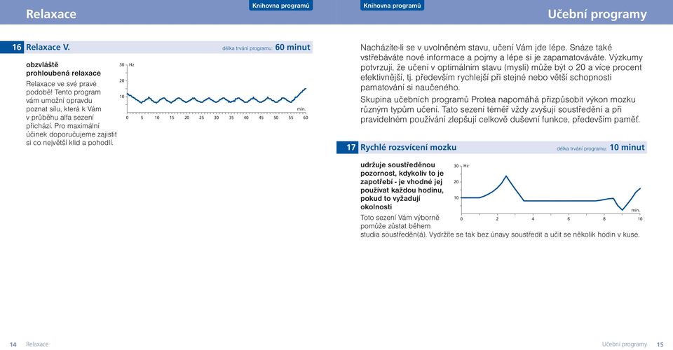 60 minut Nacházíte-li se v uvolněném stavu, učení Vám jde lépe. Snáze také vstřebáváte nové informace a pojmy a lépe si je zapamatováváte.