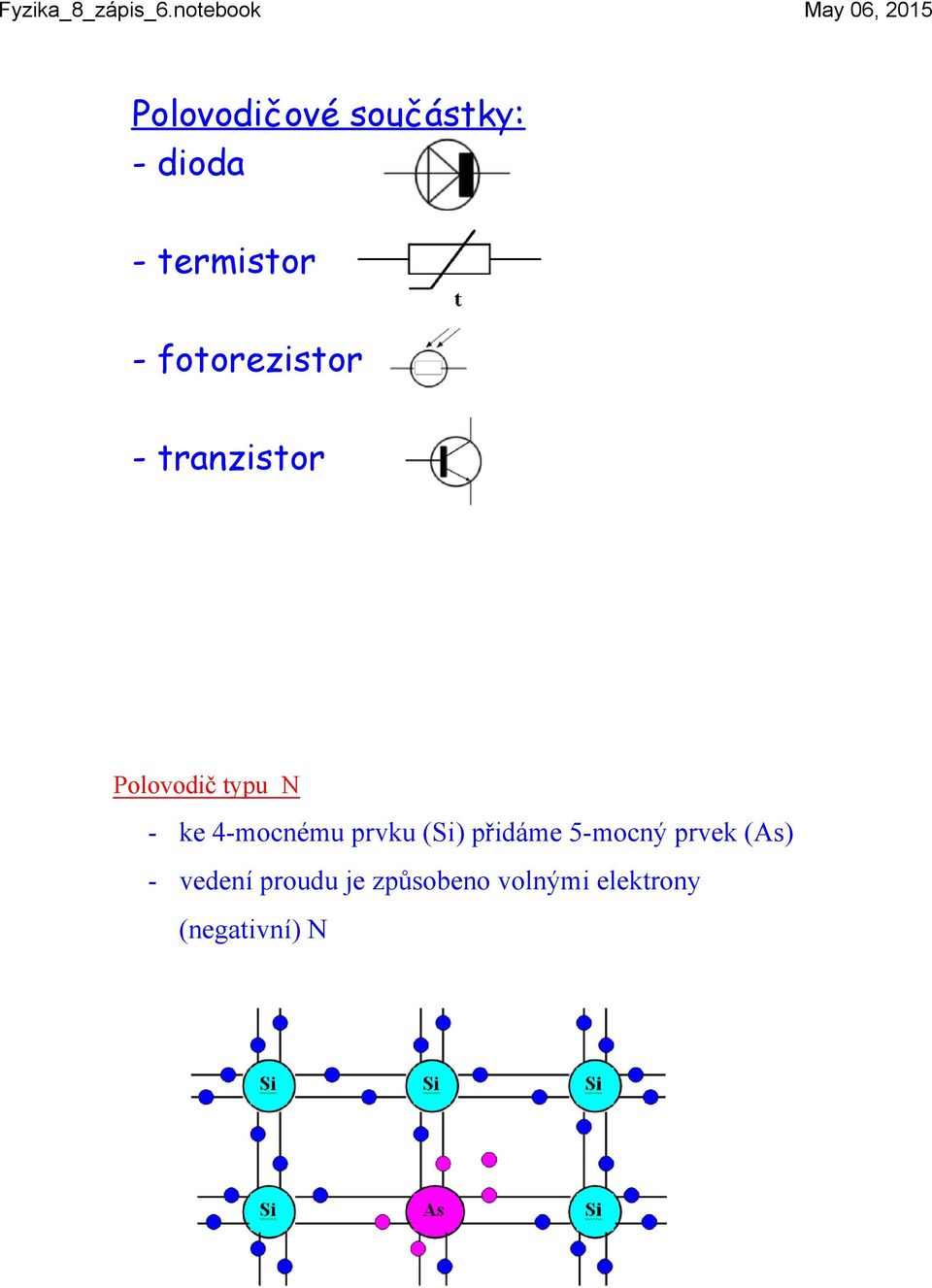 mocnému prvku (Si) přidáme 5 mocný prvek (As)