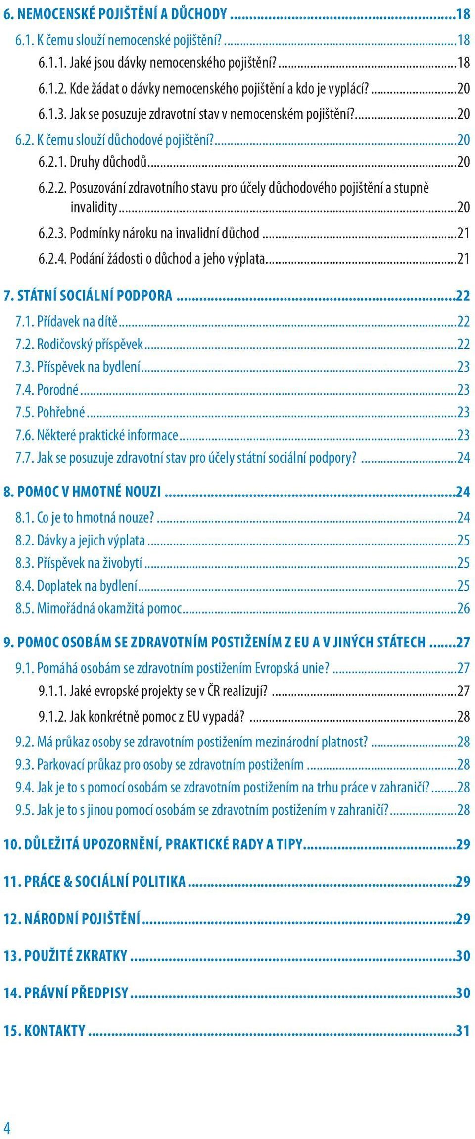 ..20 6.2.2. Posuzování zdravotního stavu pro účely důchodového pojištění a stupně invalidity...20 6.2.3. Podmínky nároku na invalidní důchod...21 6.2.4. Podání žádosti o důchod a jeho výplata...21 7.