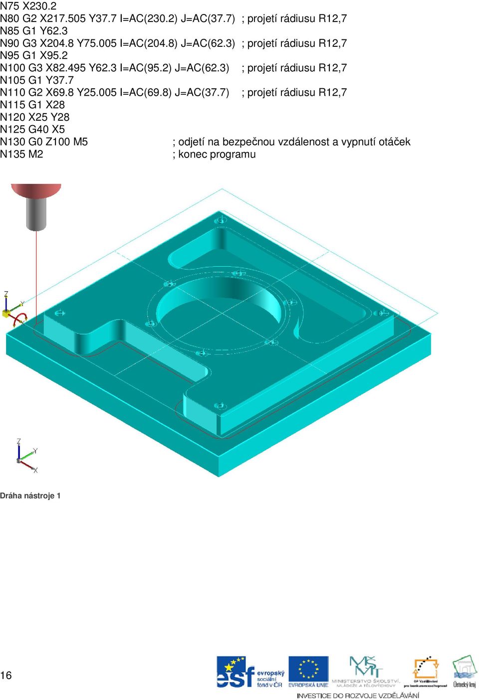 3) ; projetí rádiusu R12,7 N105 G1 Y37.7 N110 G2 X69.8 Y25.005 I=AC(69.8) J=AC(37.