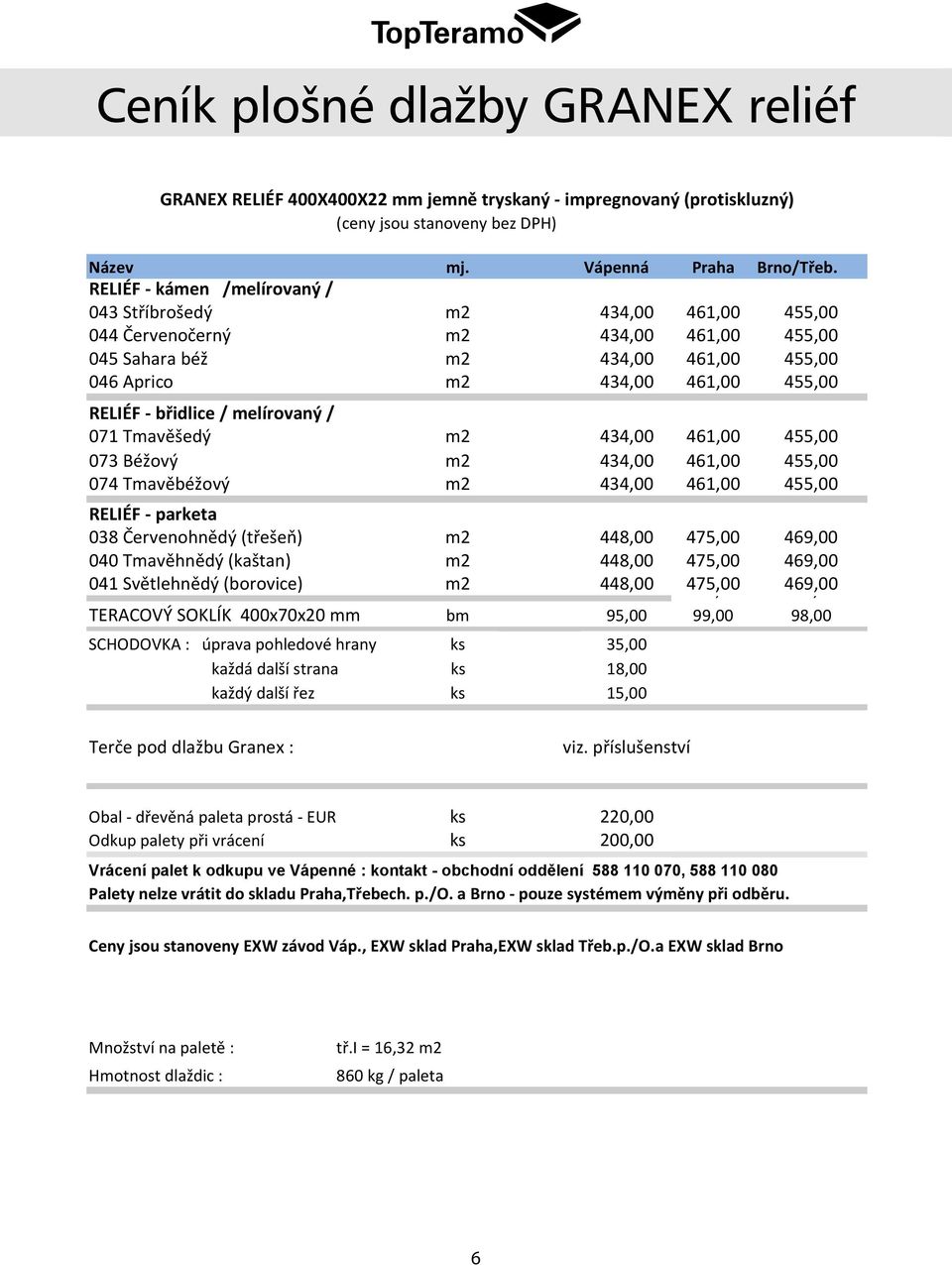 břidlice / melírovaný / 071 Tmavěšedý m2 434,00 461,00 455,00 073 Béžový m2 434,00 461,00 455,00 074 Tmavěbéžový m2 434,00 461,00 455,00 RELIÉF - parketa 038 Červenohnědý (třešeň) m2 448,00 475,00