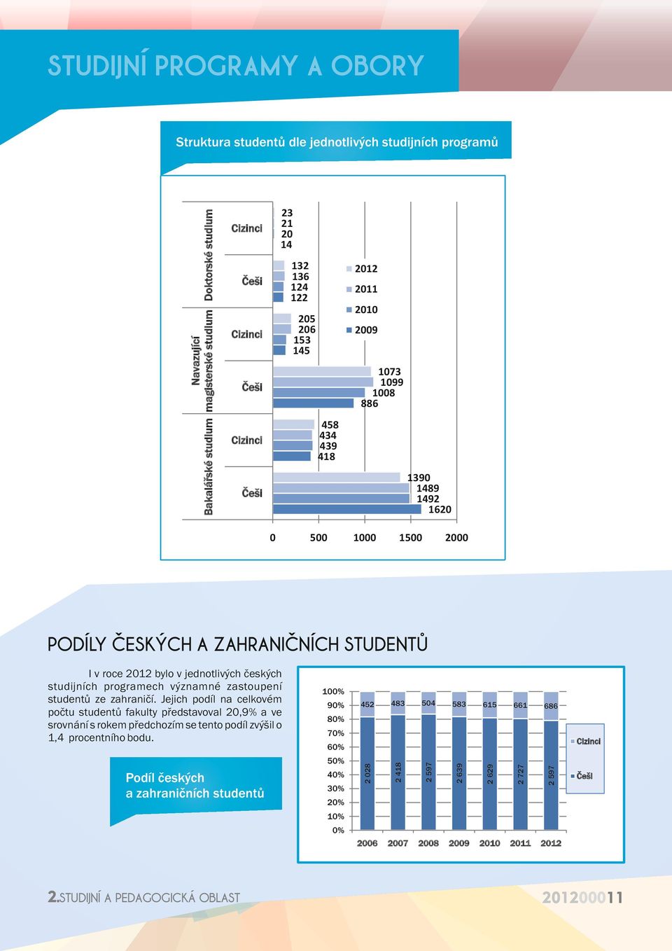 jednotlivých českých studijních programech významné zastoupení studentů ze zahraničí.