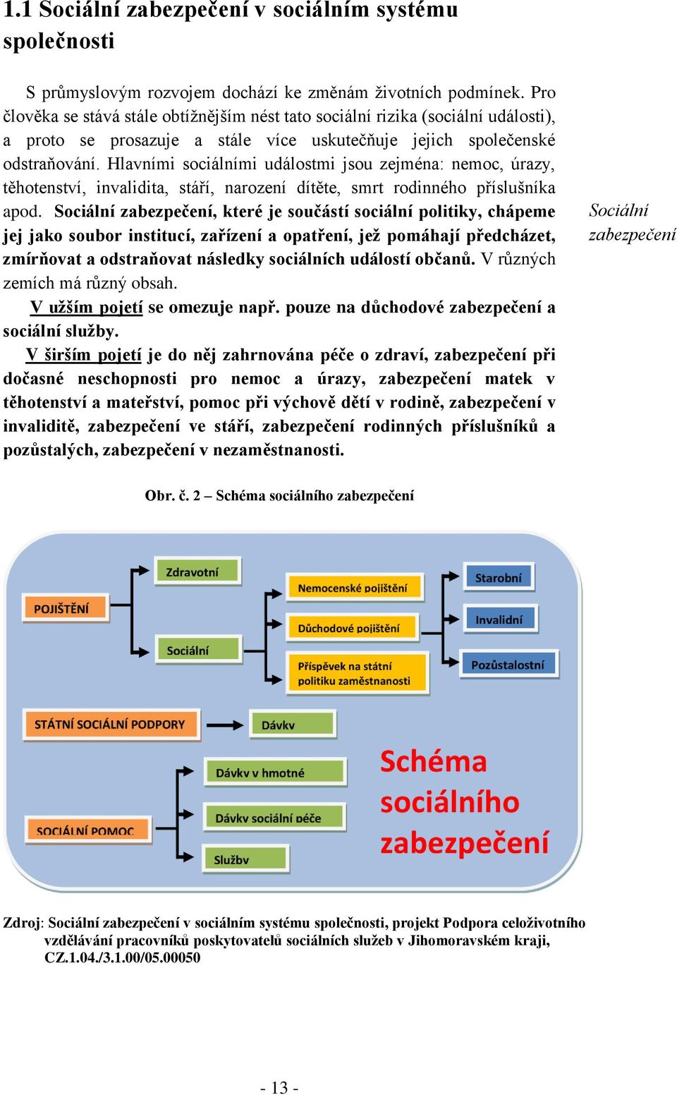 Hlavními sociálními událostmi jsou zejména: nemoc, úrazy, těhotenství, invalidita, stáří, narození dítěte, smrt rodinného příslušníka apod.