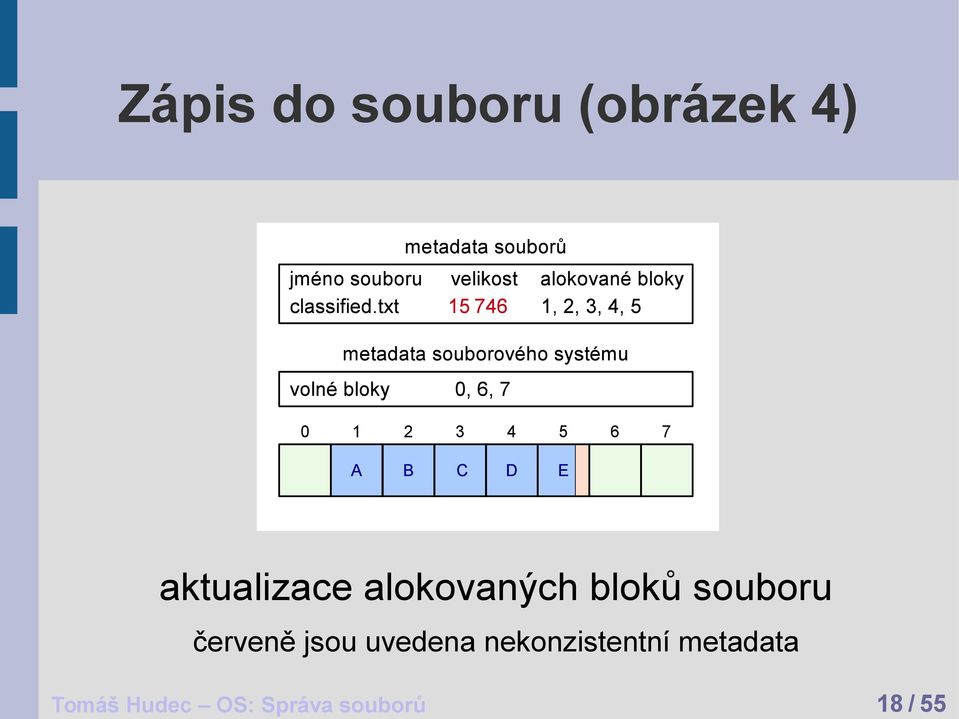 červeně jsou uvedena nekonzistentní